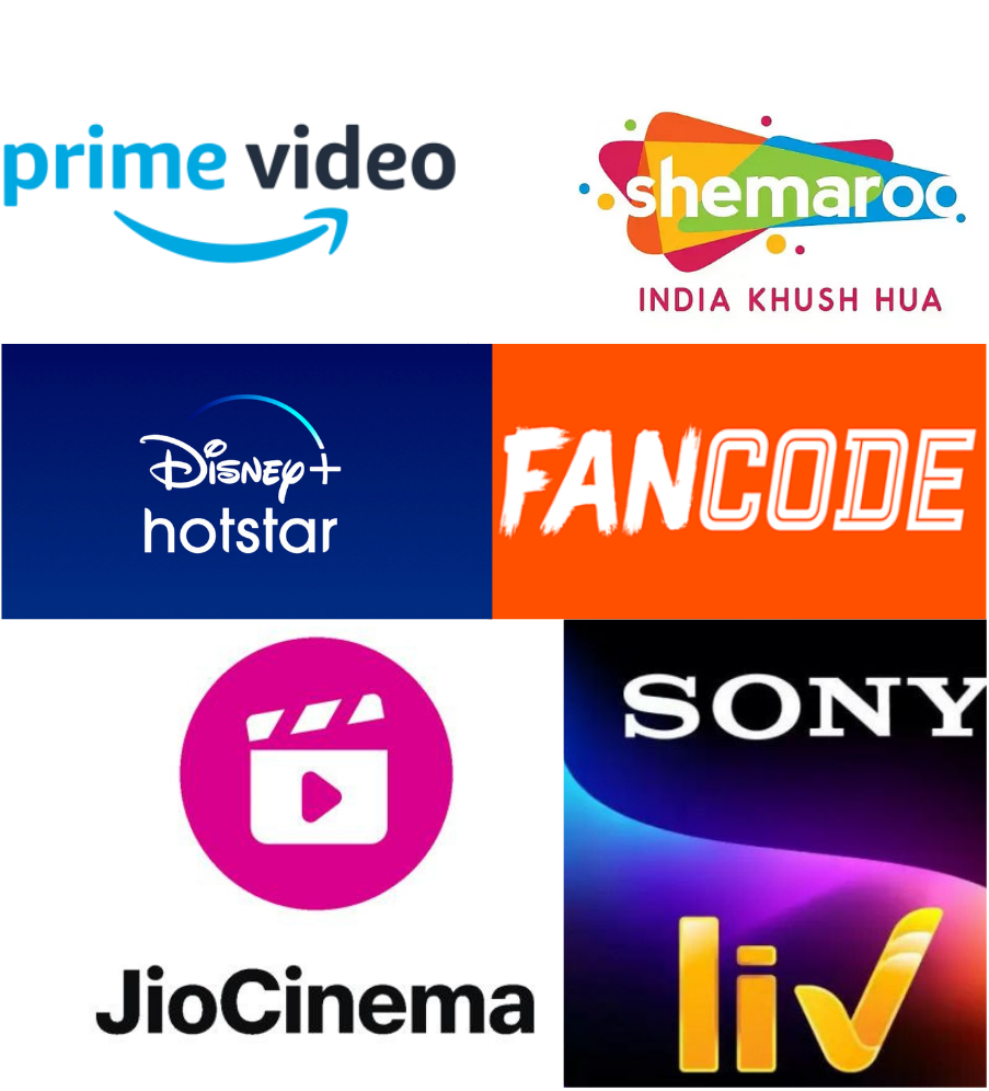 JioCinema Hotstar FanCode Sony Liv Prime Video Shemaroo 6 in 1 Private Combo
